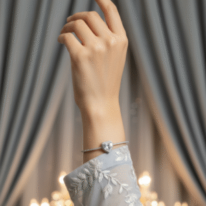 Elegant Pearl Drop Silver Bracelet