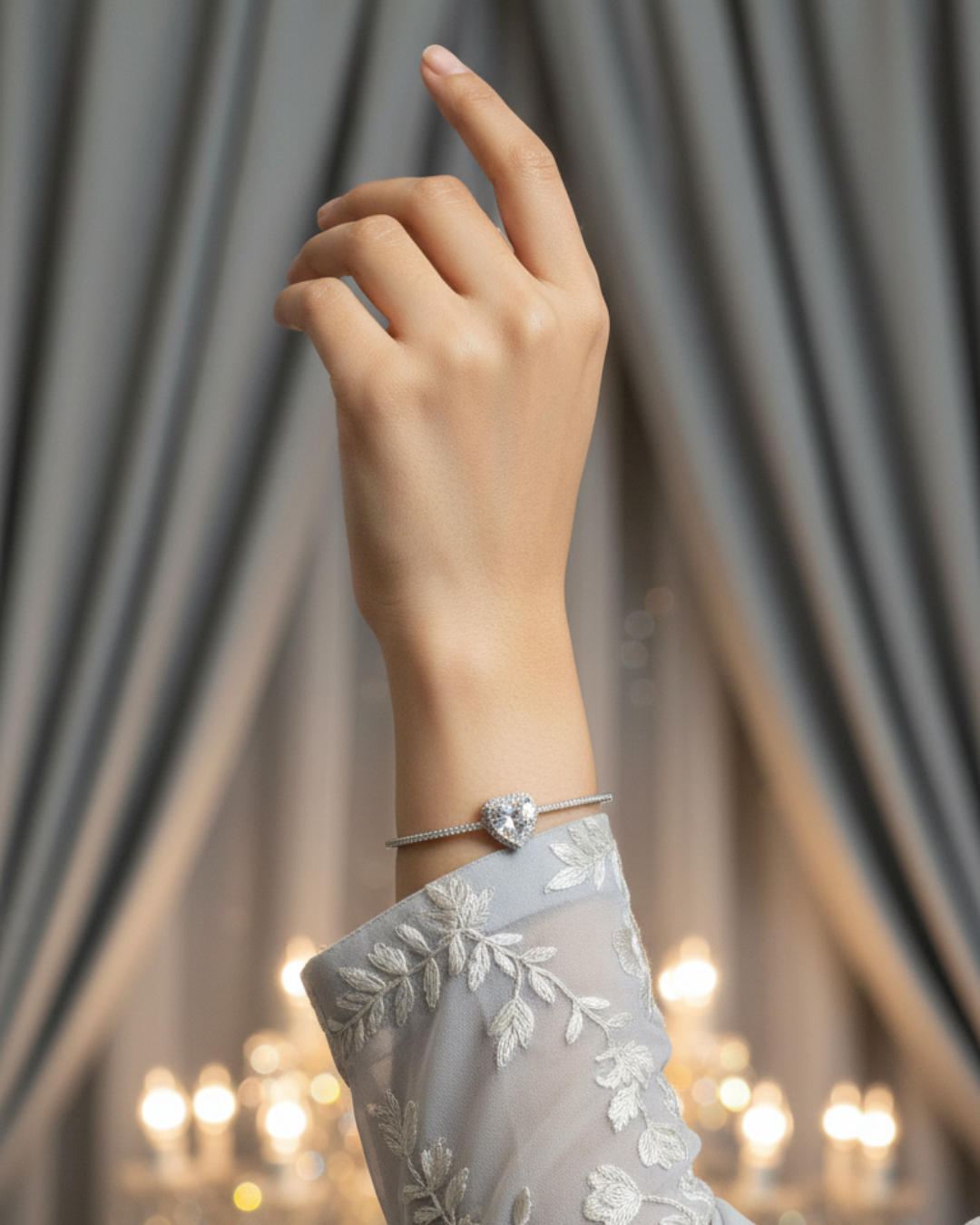 Elegant Pearl Drop Silver Bracelet