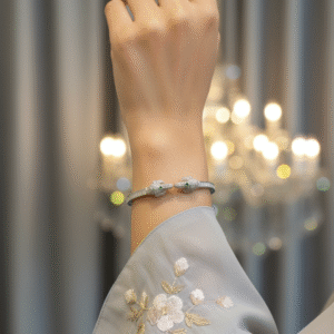 Twisted Bead Silver Bracelet