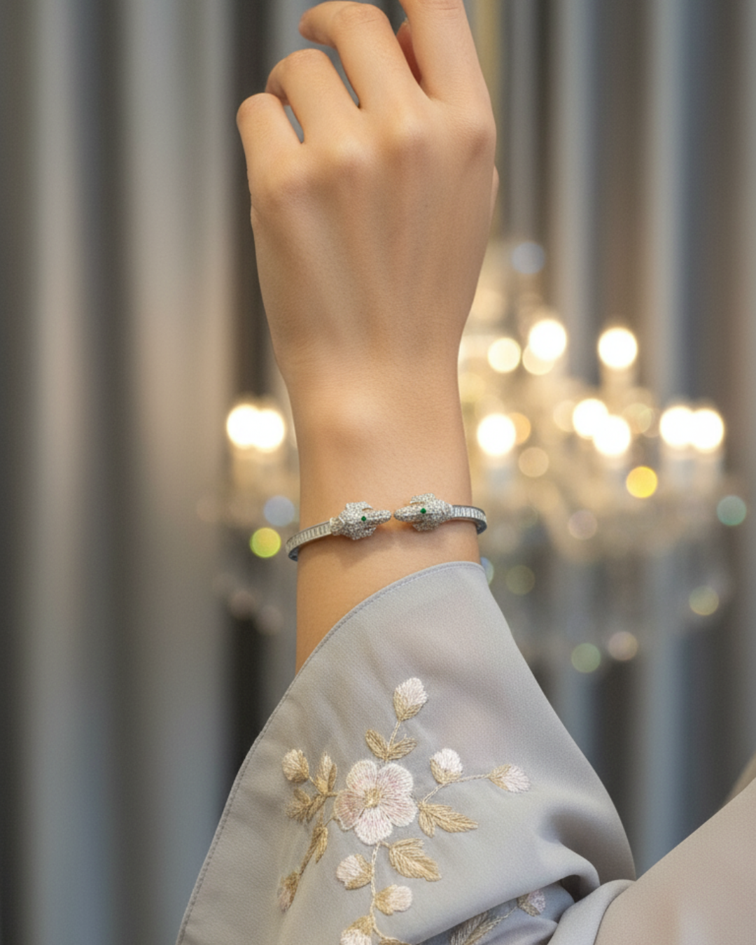 Twisted Bead Silver Bracelet