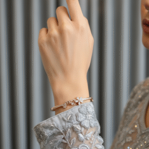 Rose Gold Textured Bead Bracelet