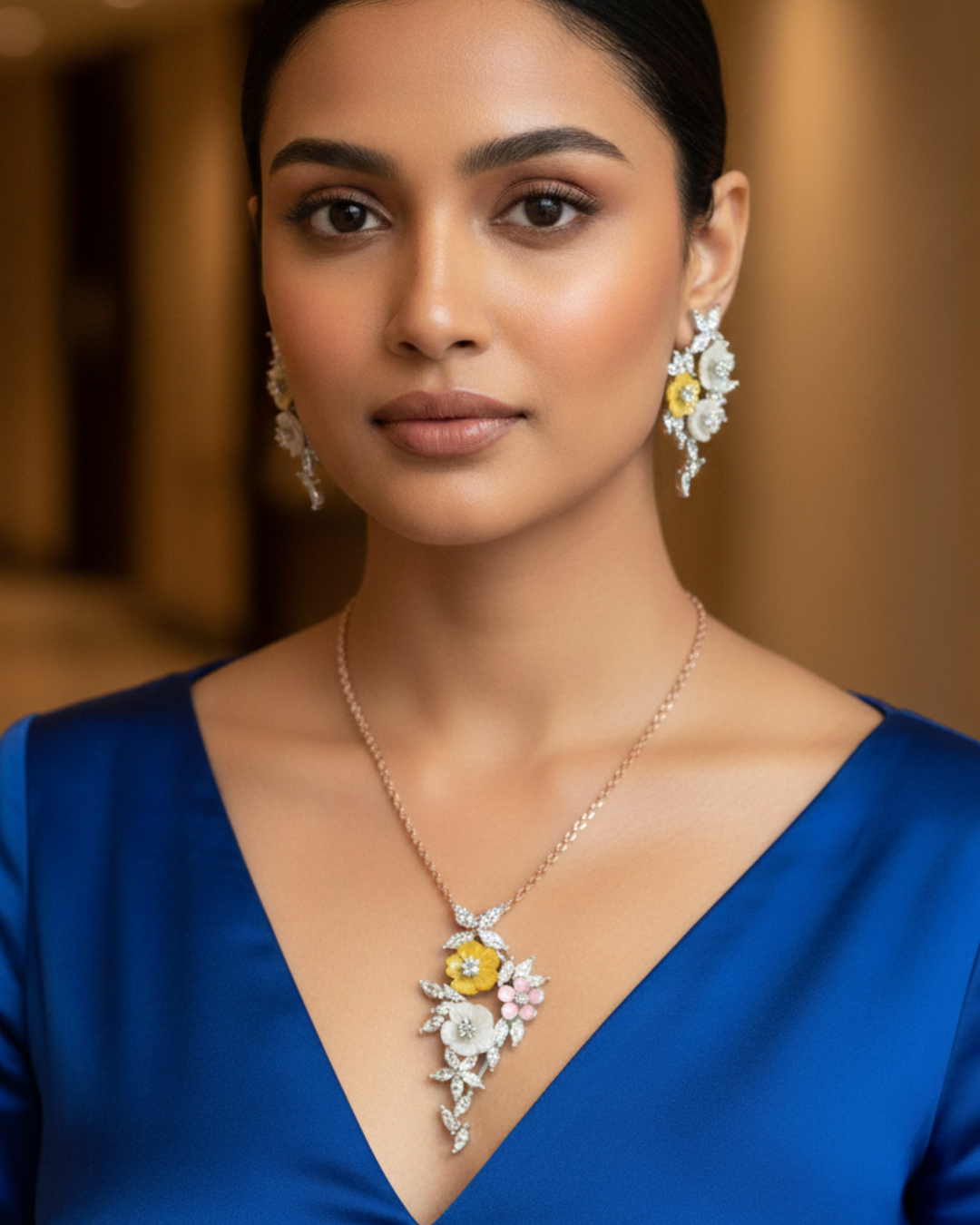 Spring Garden Floral Necklace Set