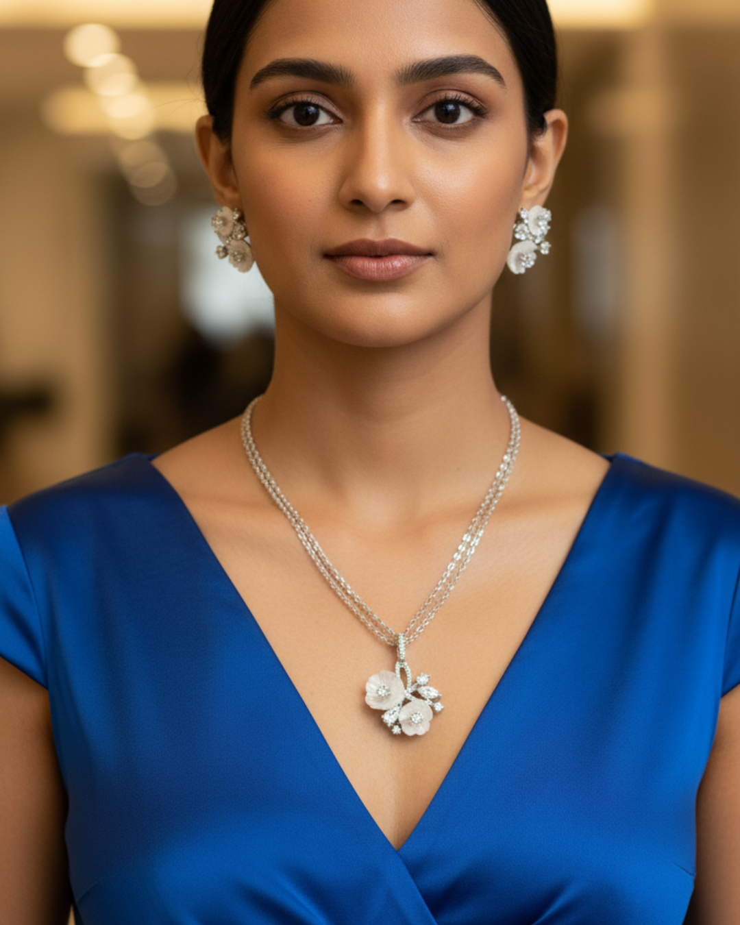 Snow Petal White Crystal Set