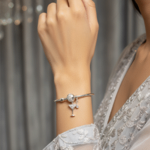 Heart Charm Silver Bracelet