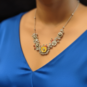 Golden Daisy Crystal Necklace