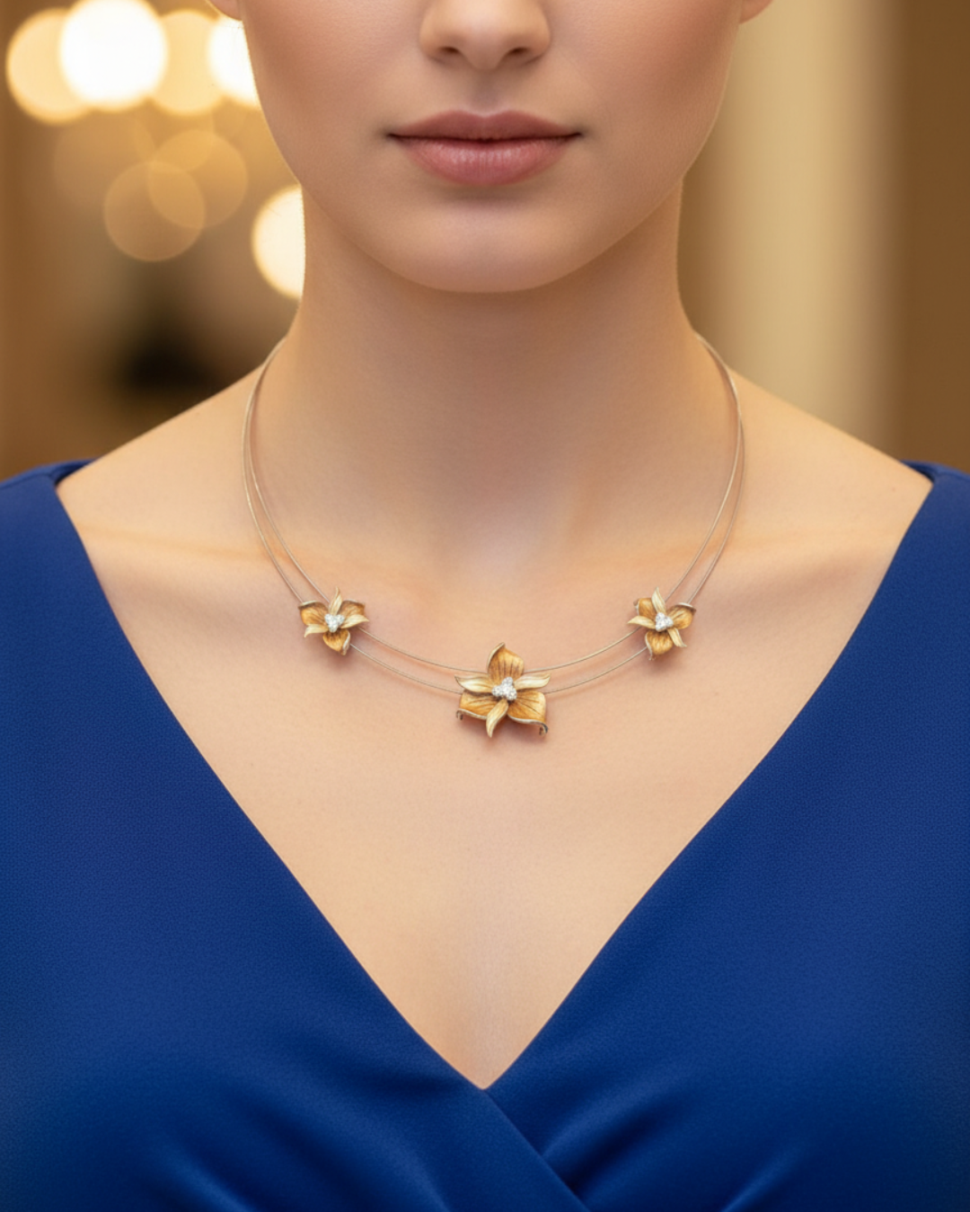Golden Lily Lightweight Necklace Set
