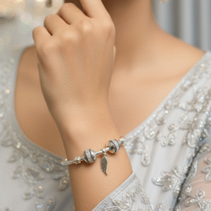 Beaded Silver Glow Bracelet