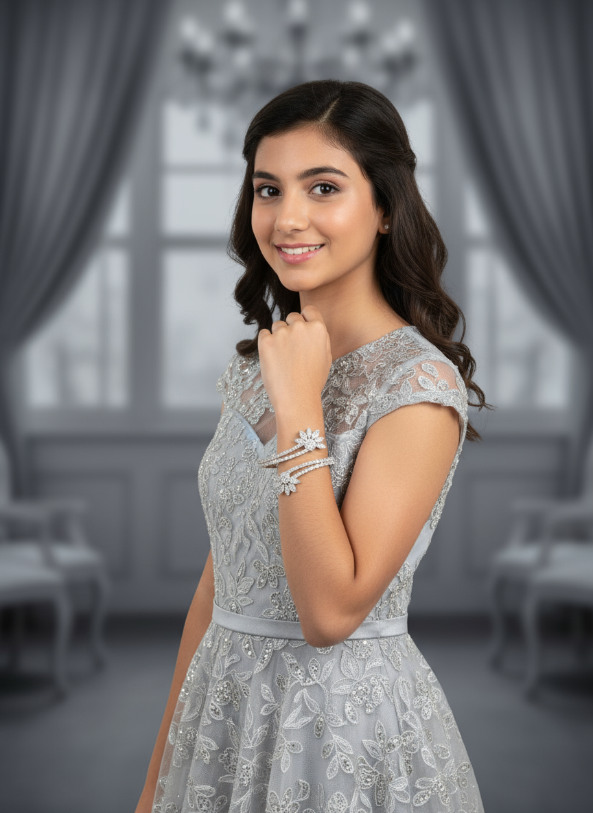 Girls silver bracelet for gifts