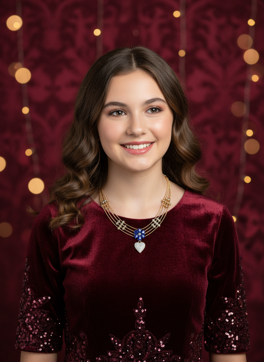 Blue Heart Bliss rose gold neckless