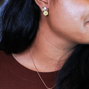 yellow pearl silver chain