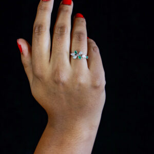 Emerald Vine Blossom Ring