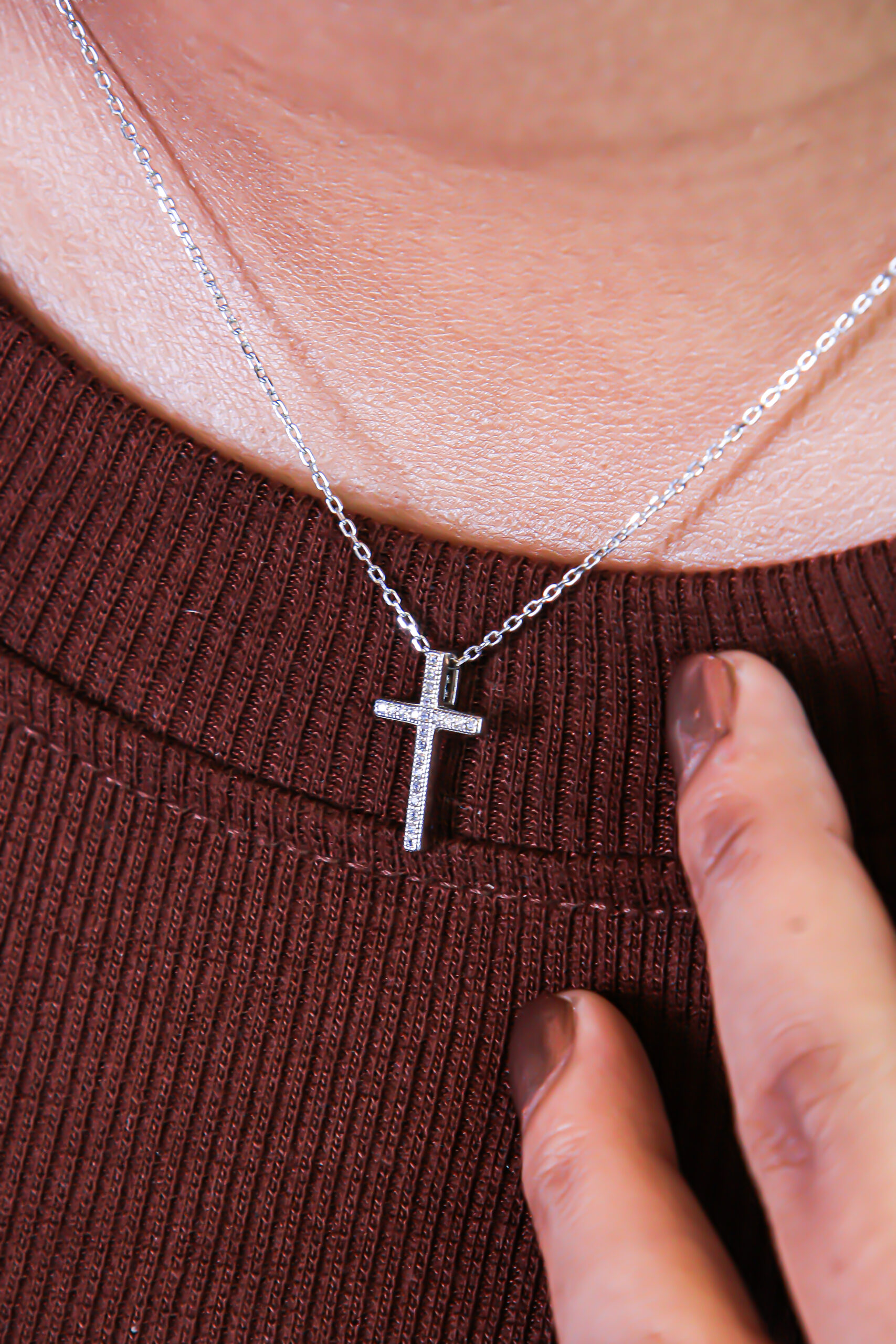 Sparkling cross charm