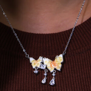 Butterfly pendent silver necklace