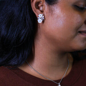 White floral silver chain