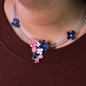 bouquet shape silver chain