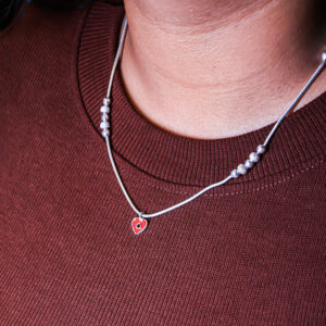 RED heart with snake chain