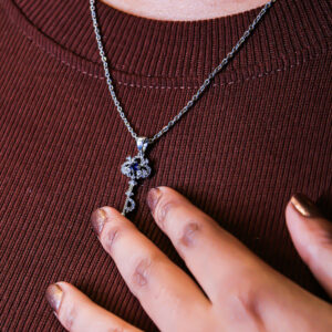 vintage key shape pendent chain