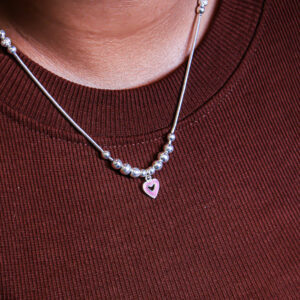 pink heartbeats shaped chain