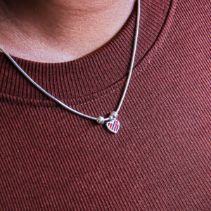 costa Rica flag heart chain