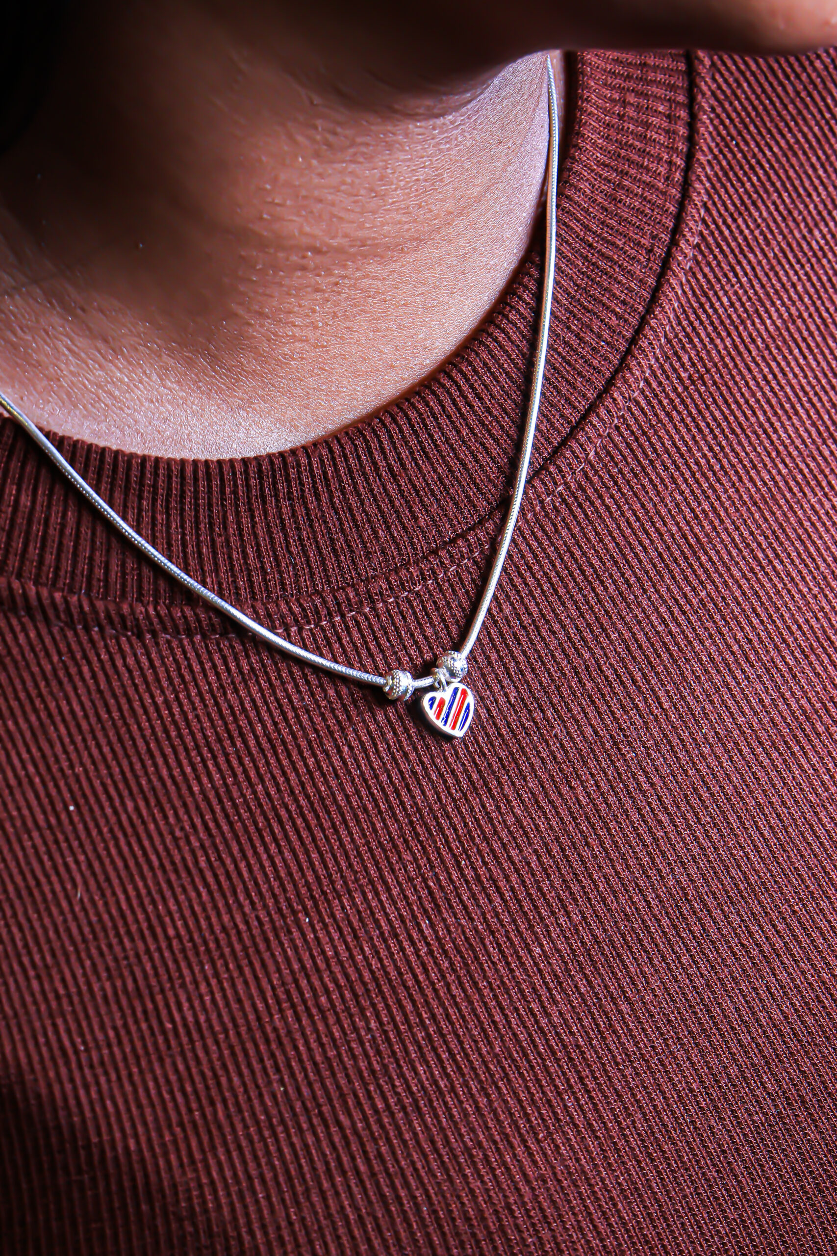 costa Rica flag heart chain