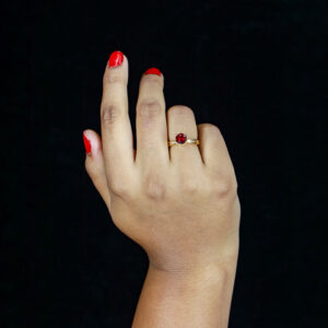 Ruby Crown Solitaire Ring