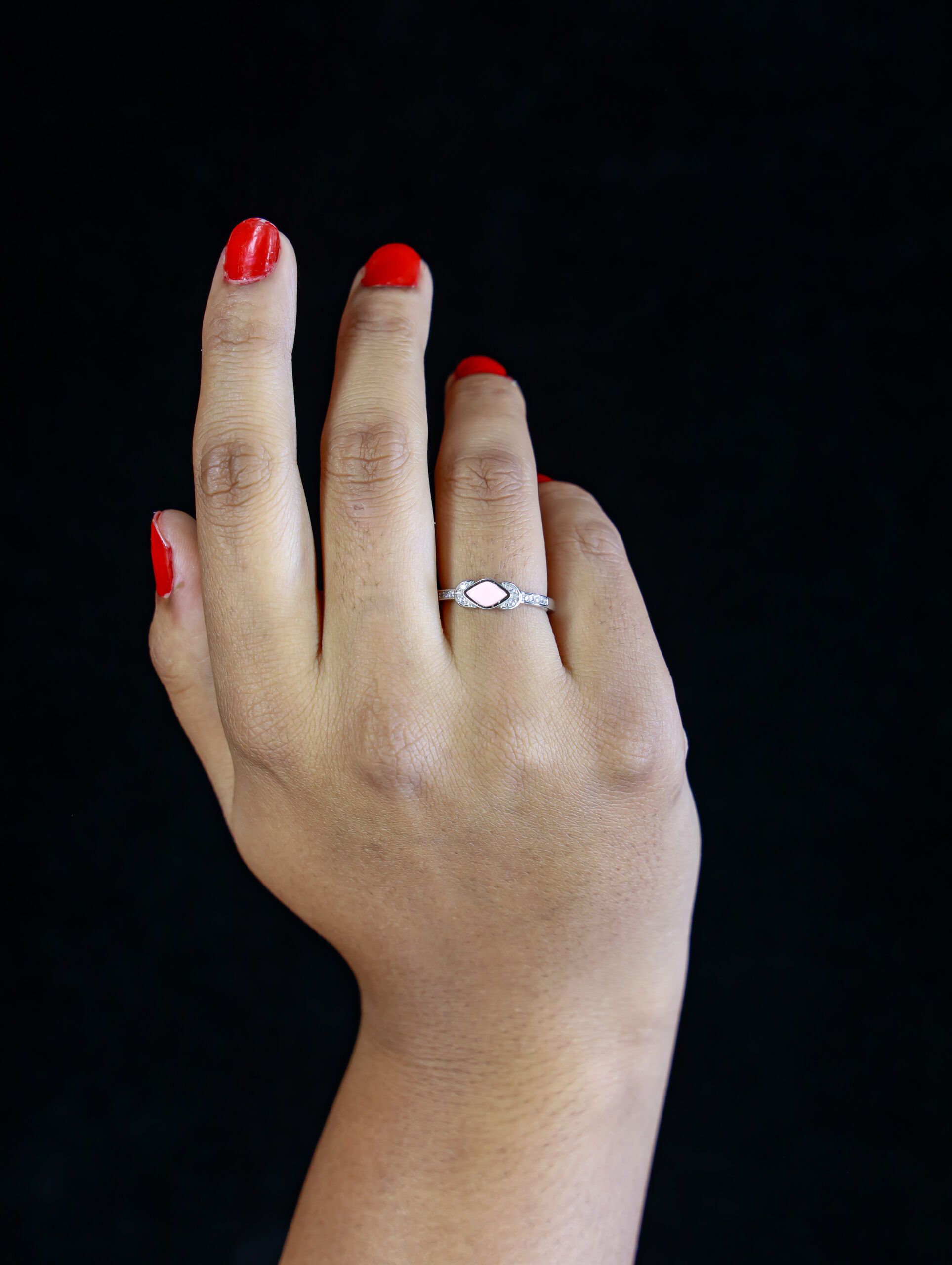 Blush Evil Eye Shield Ring