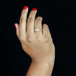 Golden Ribbon Solitaire Ring