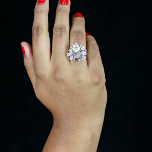Crystal Gardenia Bloom Ring
