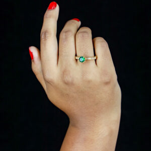 Emerald Solitaire Pav Ring