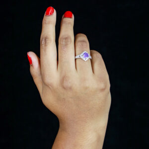 Amethyst Royal Halo Ring