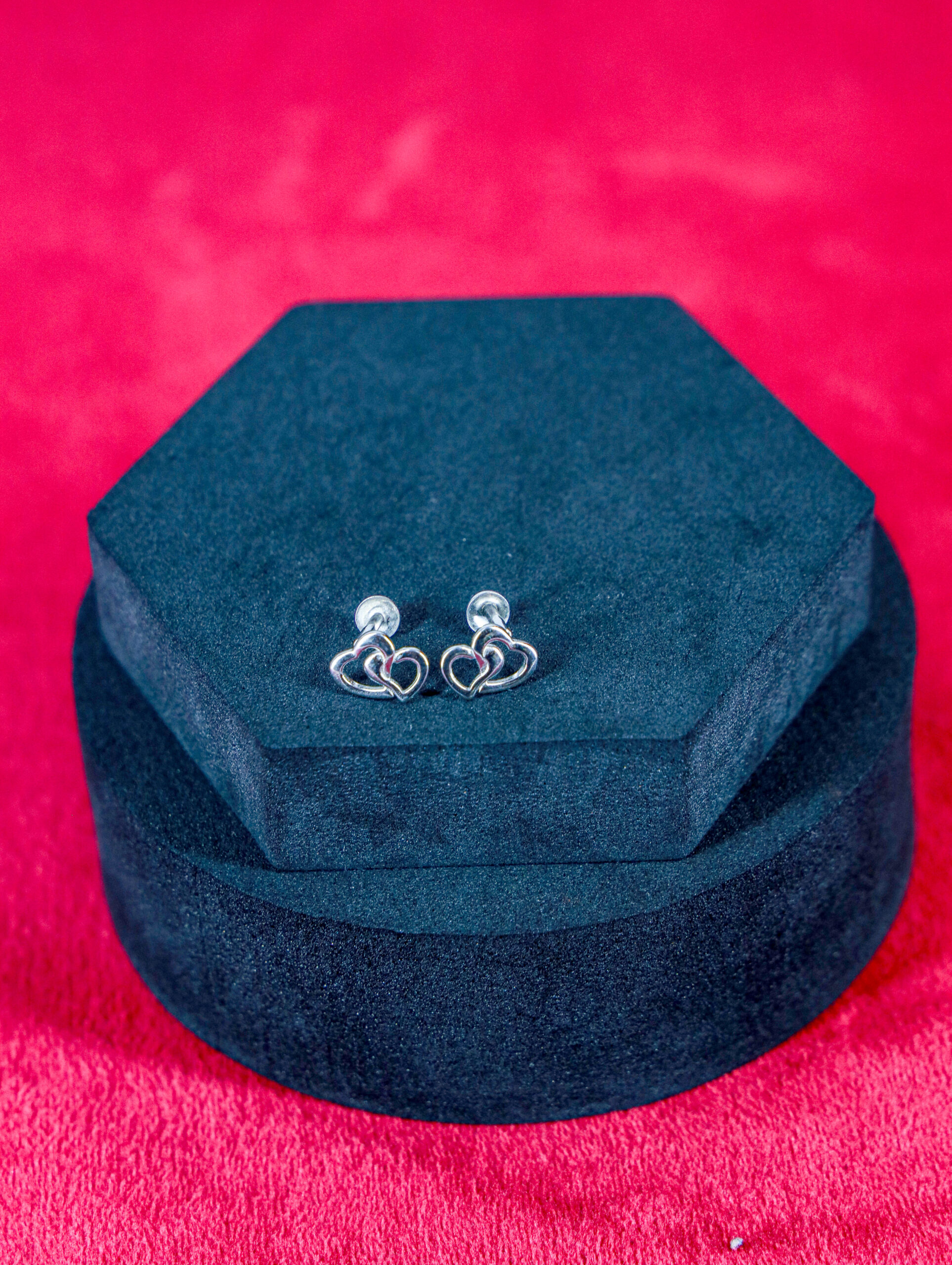 Blue Flower Drop Studs