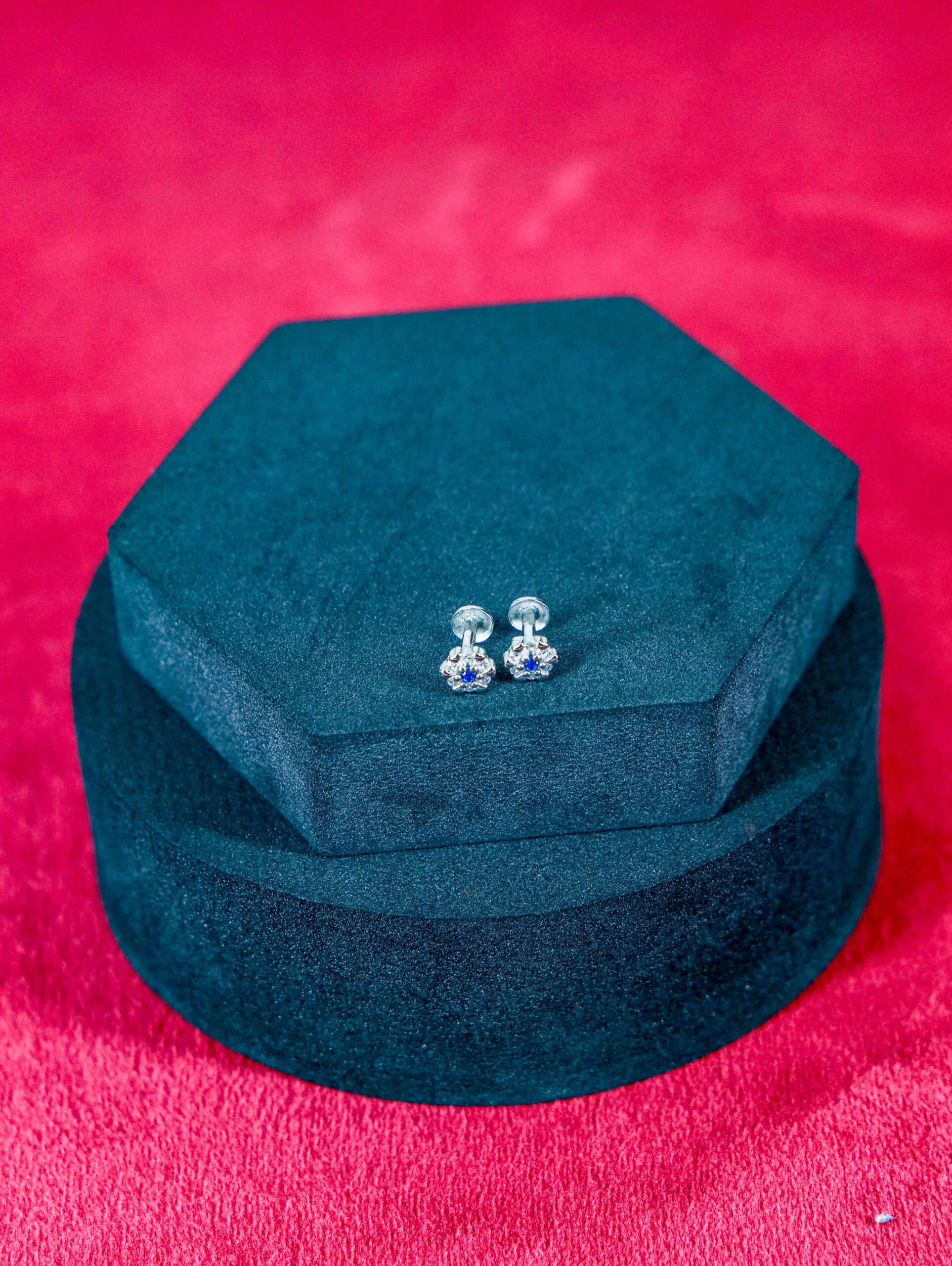 Blue Floral Studs
