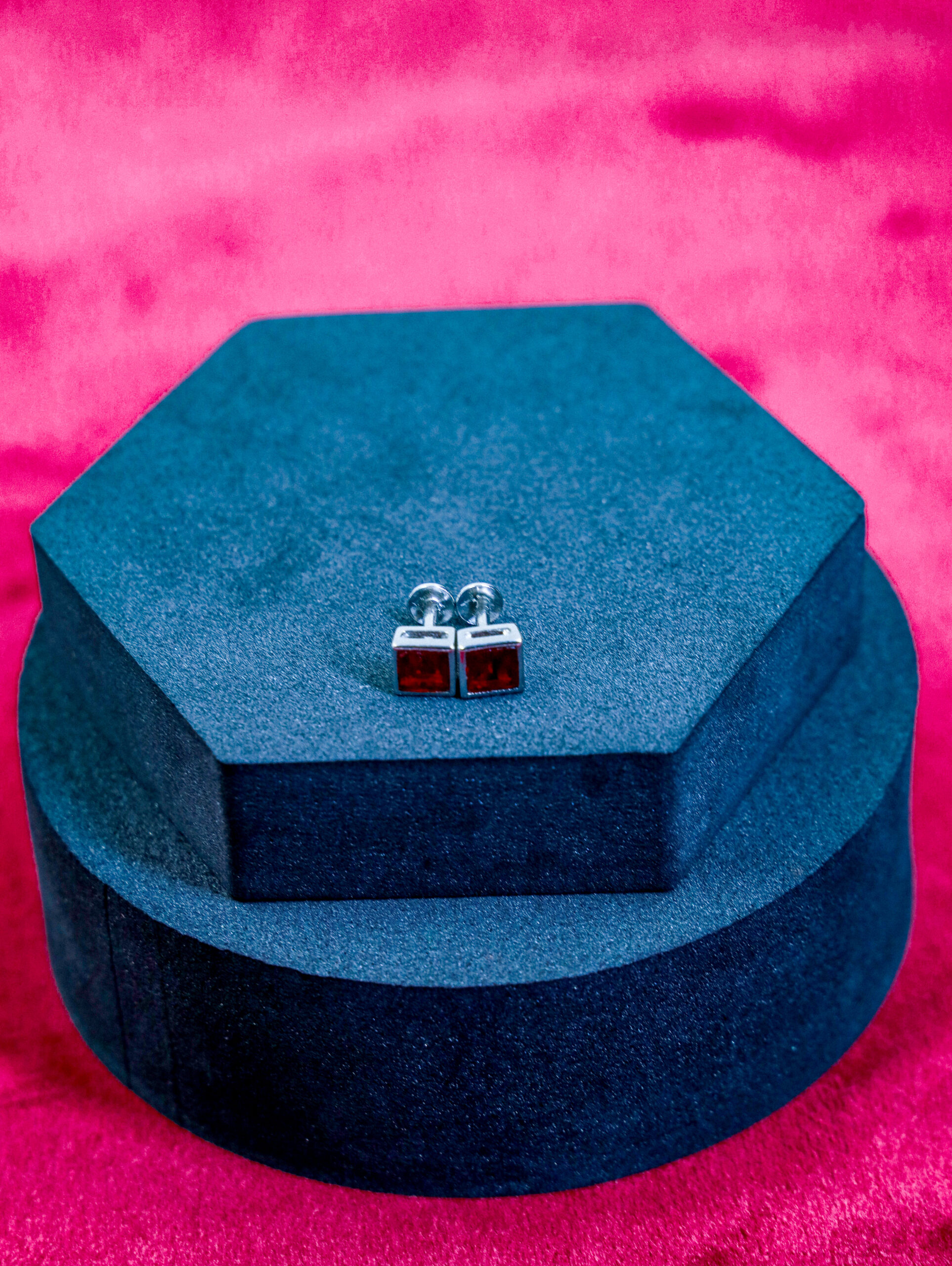 Diamond Hexa Drop Studs