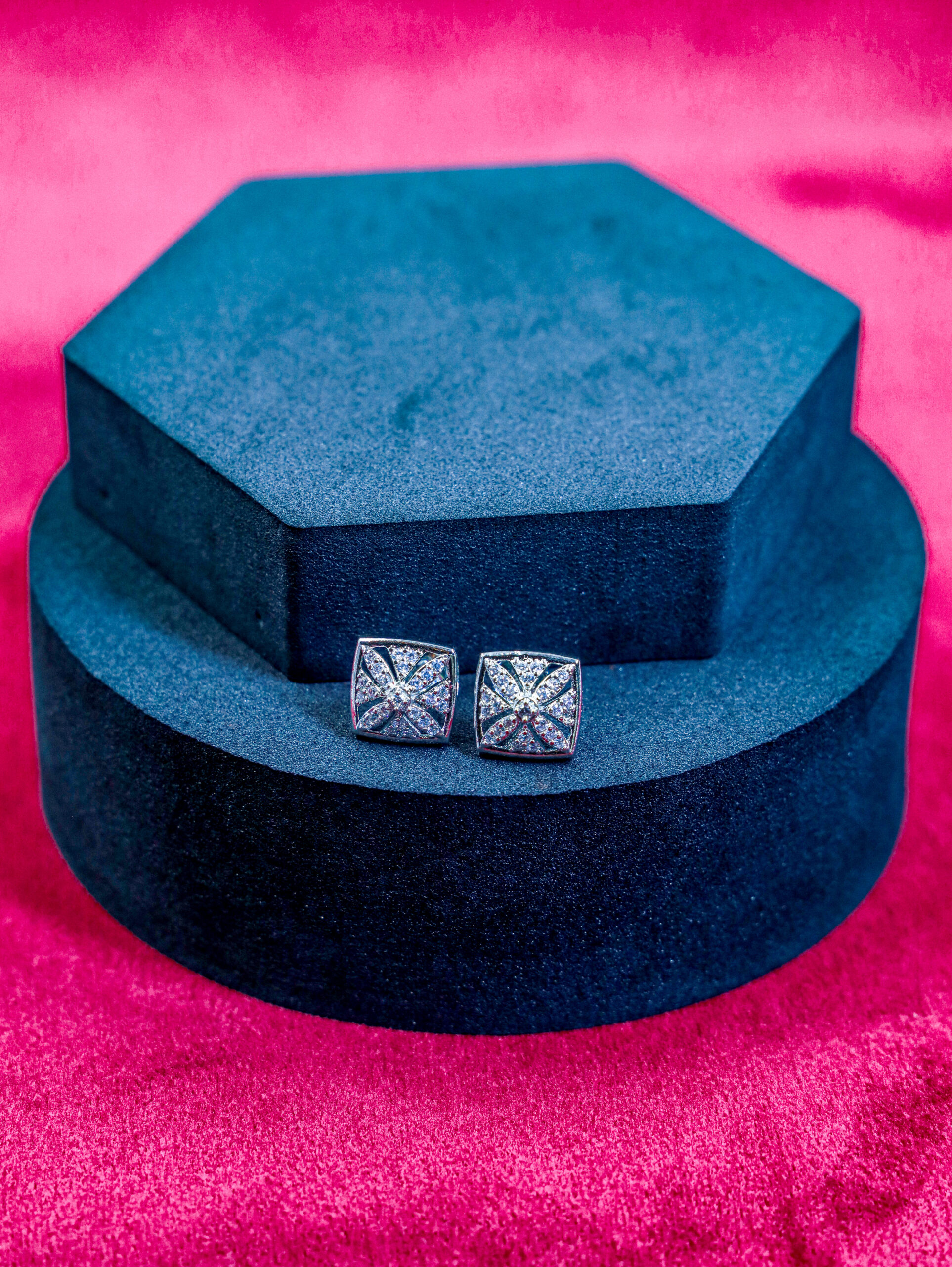 Diamond Heart Knot Studs