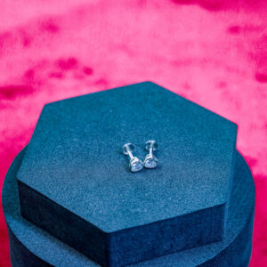 Hexagonal heart studs