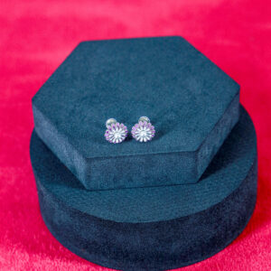 Lavender Daisy Pearl Studs