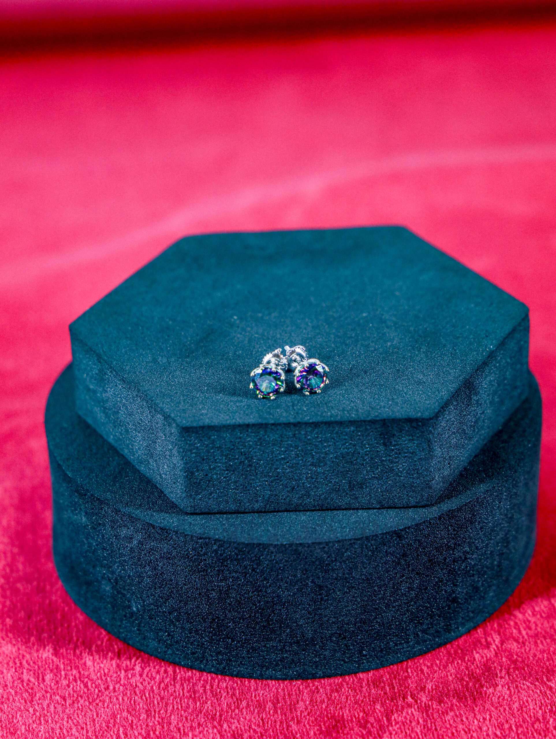 Sky Blue Solitaire Studs