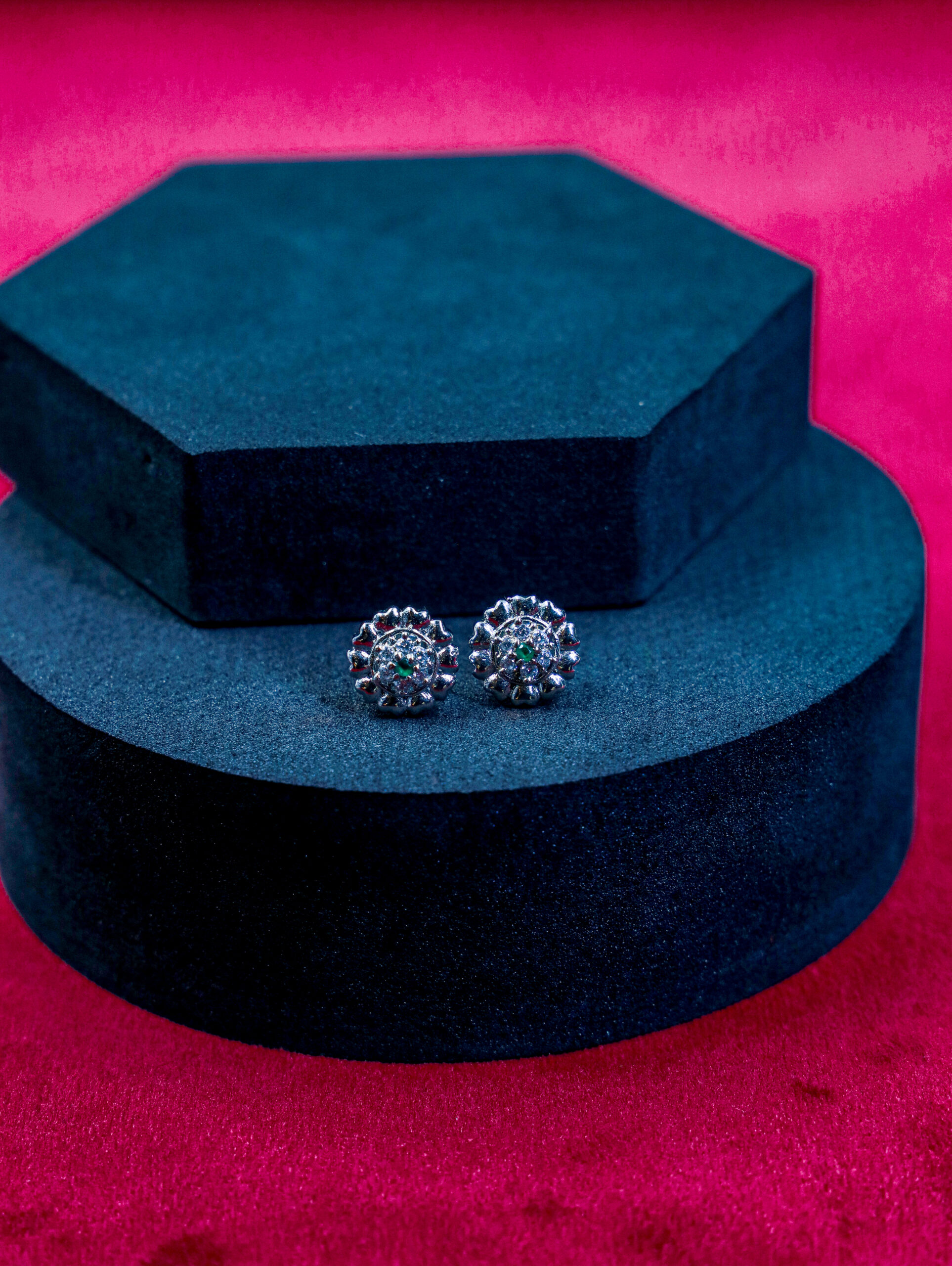 Emerald Halo Blossom Studs