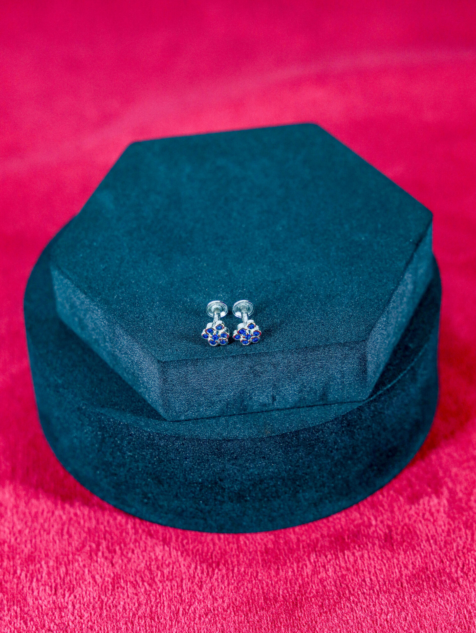Sapphire Petal Bloom Studs