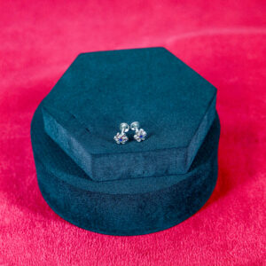 Blue Floral Enamel Studs